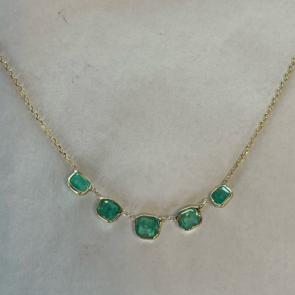 14k gold emerald necklace
